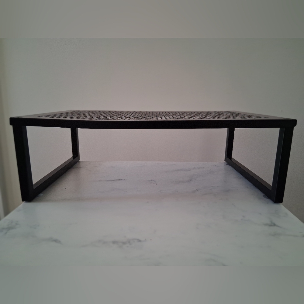 Black Metal Monitor Stand Riser with Anti-Slip Suction Cup - Picture 3 of 8